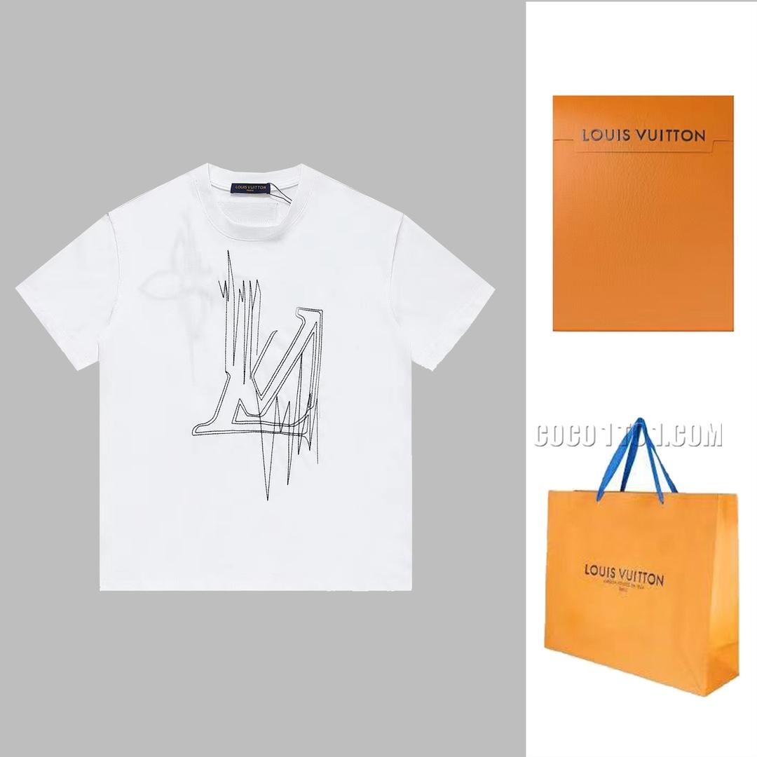 Louis Vuitton pattern embroidered short-sleeved T-shirt NLOUIS VUITTON42307