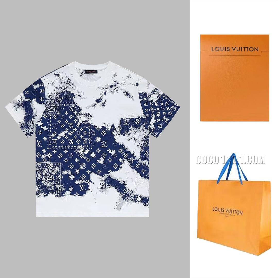 Louis Vuitton early spring new classic Monogram letter logo print personalized round neck short-sleeved T-shirt NLOUIS VUITTON42307