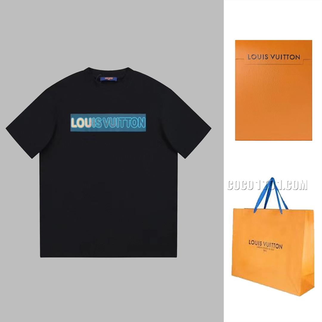 Louis Vuitton short-sleeved T-shirt NLOUIS VUITTON42307 with colorful 3D letter logo print