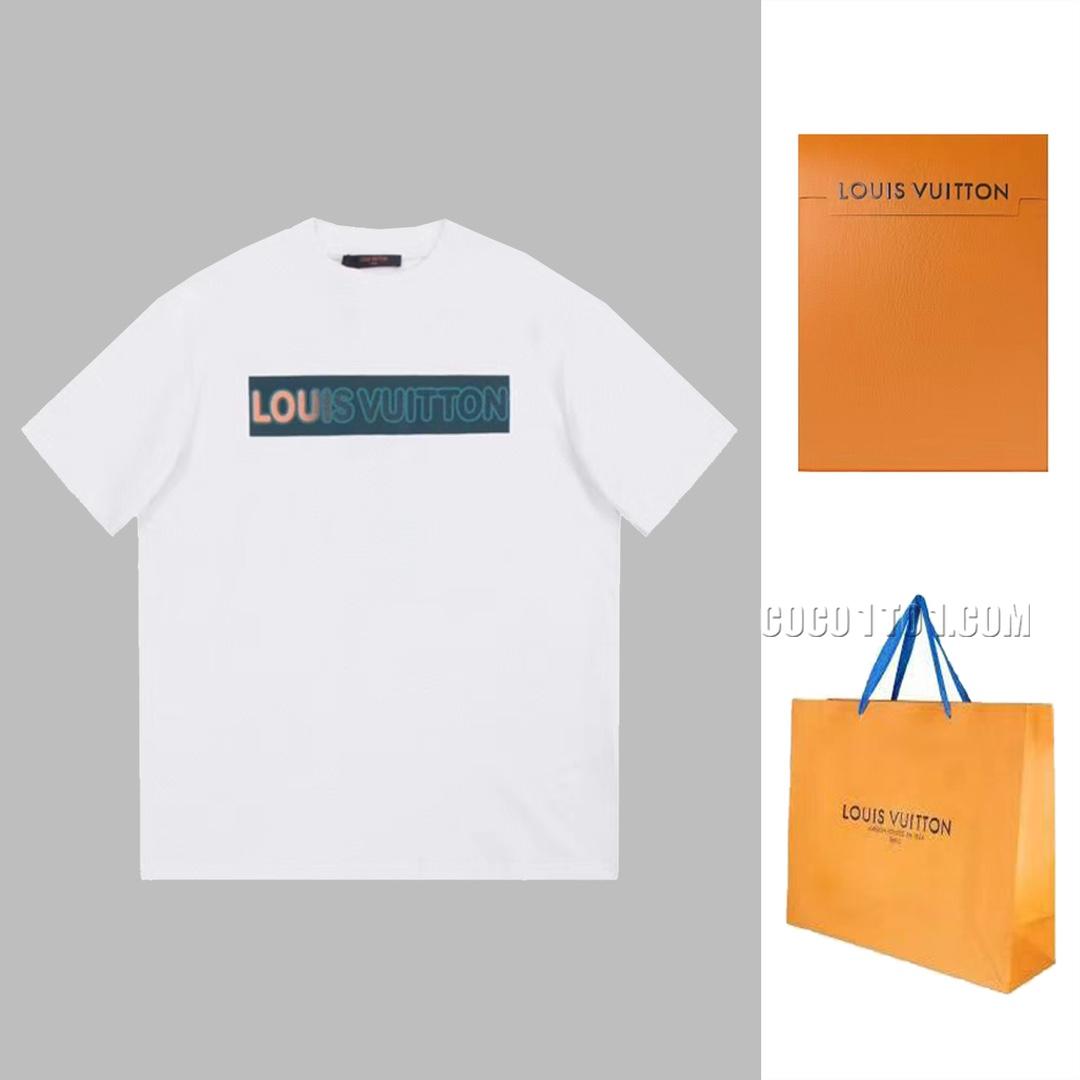 Louis Vuitton short-sleeved T-shirt NLOUIS VUITTON42307 with colorful 3D letter logo print
