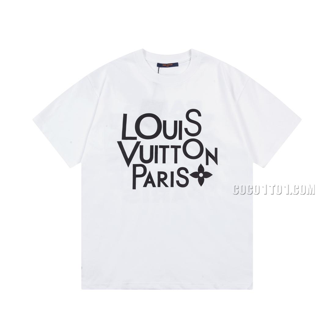 Louis Vuitton letter graffiti geometric pattern print short-sleeved T-shirt NLOUIS VUITTON42307