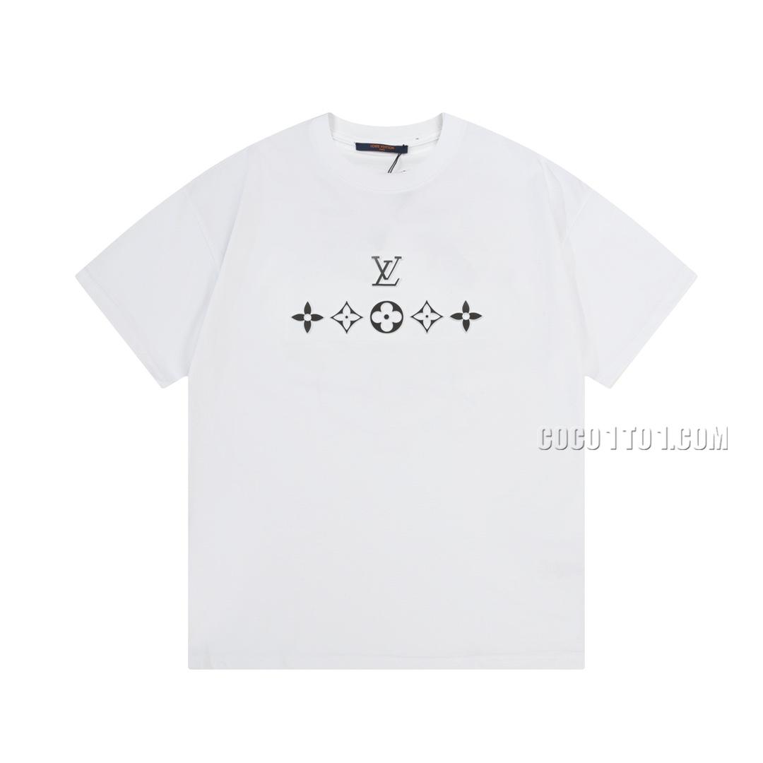 Louis Vuitton 3D Embossed Letter Print Logo Short-sleeved T-shirt NLOUIS VUITTON42307