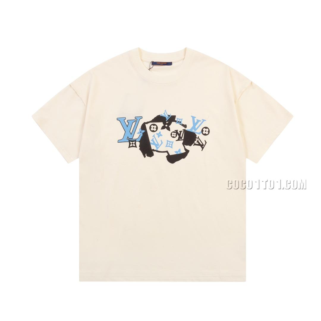 Louis Vuitton graffiti letter print short-sleeved T-shirt NLOUIS VUITTON42307