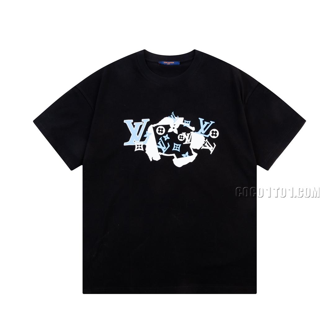 Louis Vuitton graffiti letter print short-sleeved T-shirt NLOUIS VUITTON42307