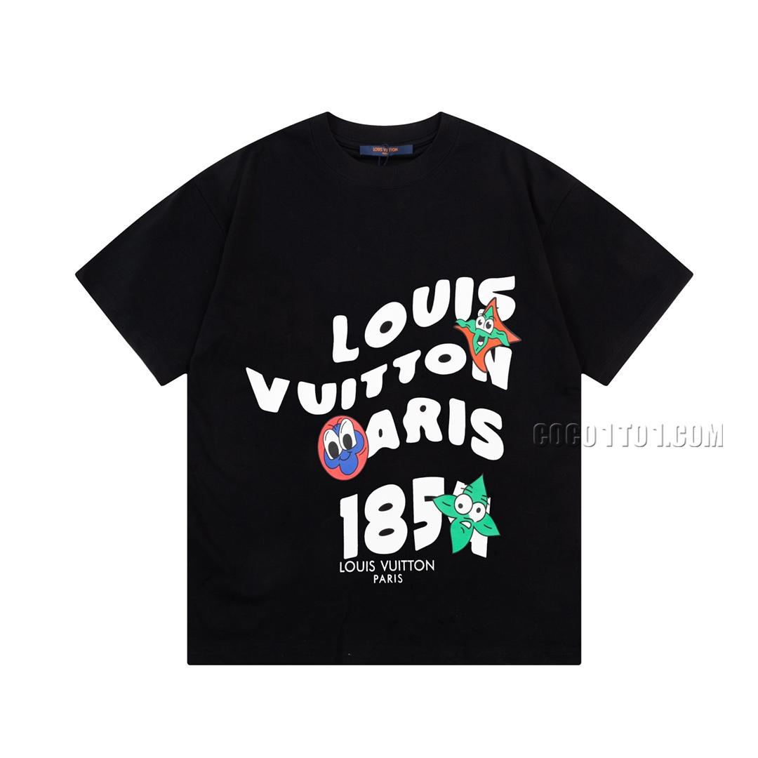 Louis Vuitton 1854 cartoon graffiti letter print short-sleeved T-shirt NLOUIS VUITTON42307