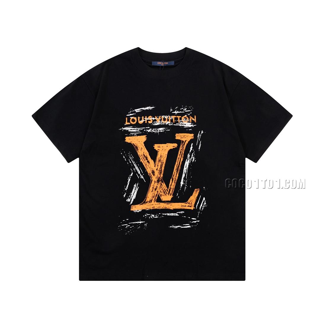 Louis Vuitton hand-drawn graffiti letter print short-sleeved T-shirt NLOUIS VUITTON42307