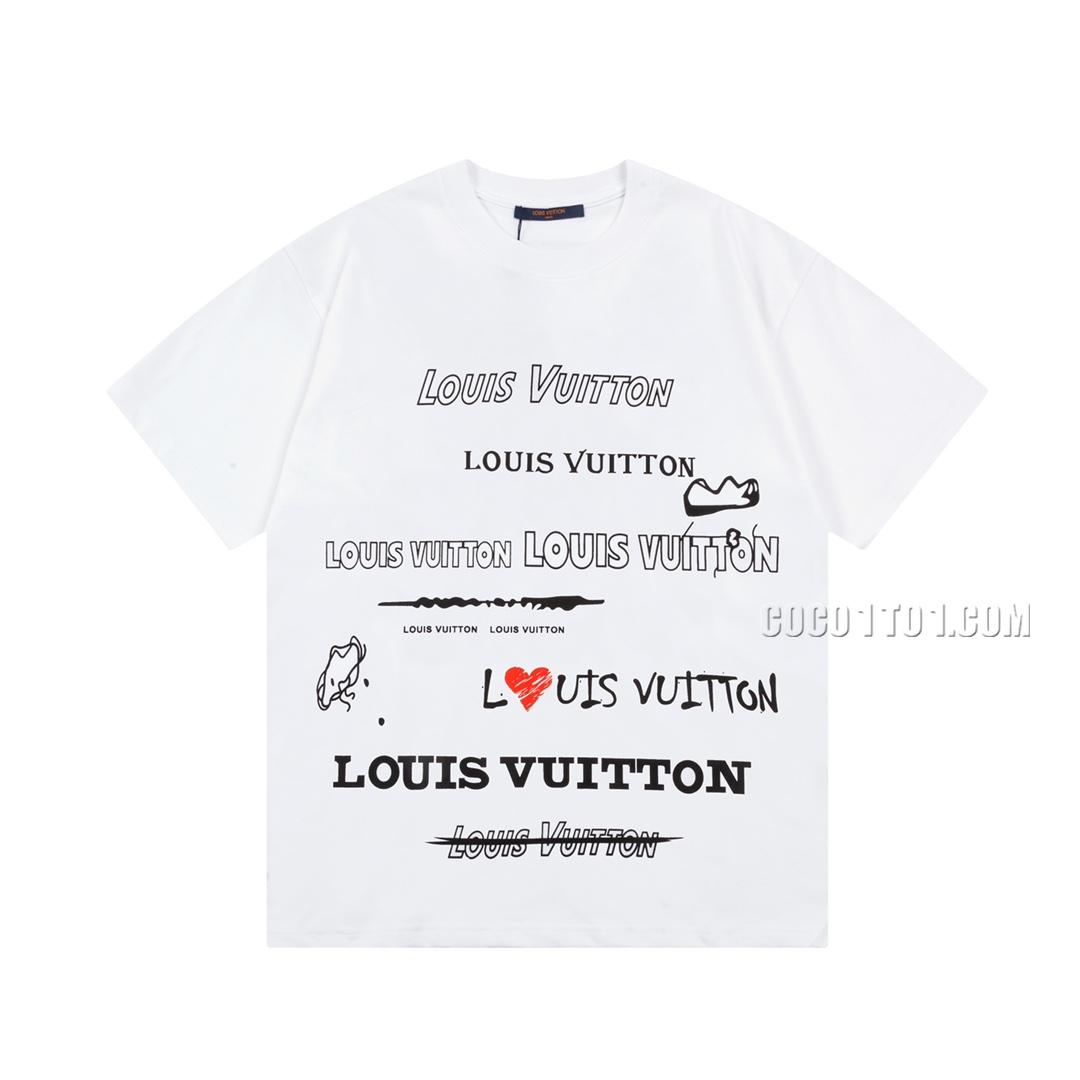 Louis Vuitton Valentine's Day Limited Edition Letter Print Short-sleeved T-shirt NLOUIS VUITTON42307