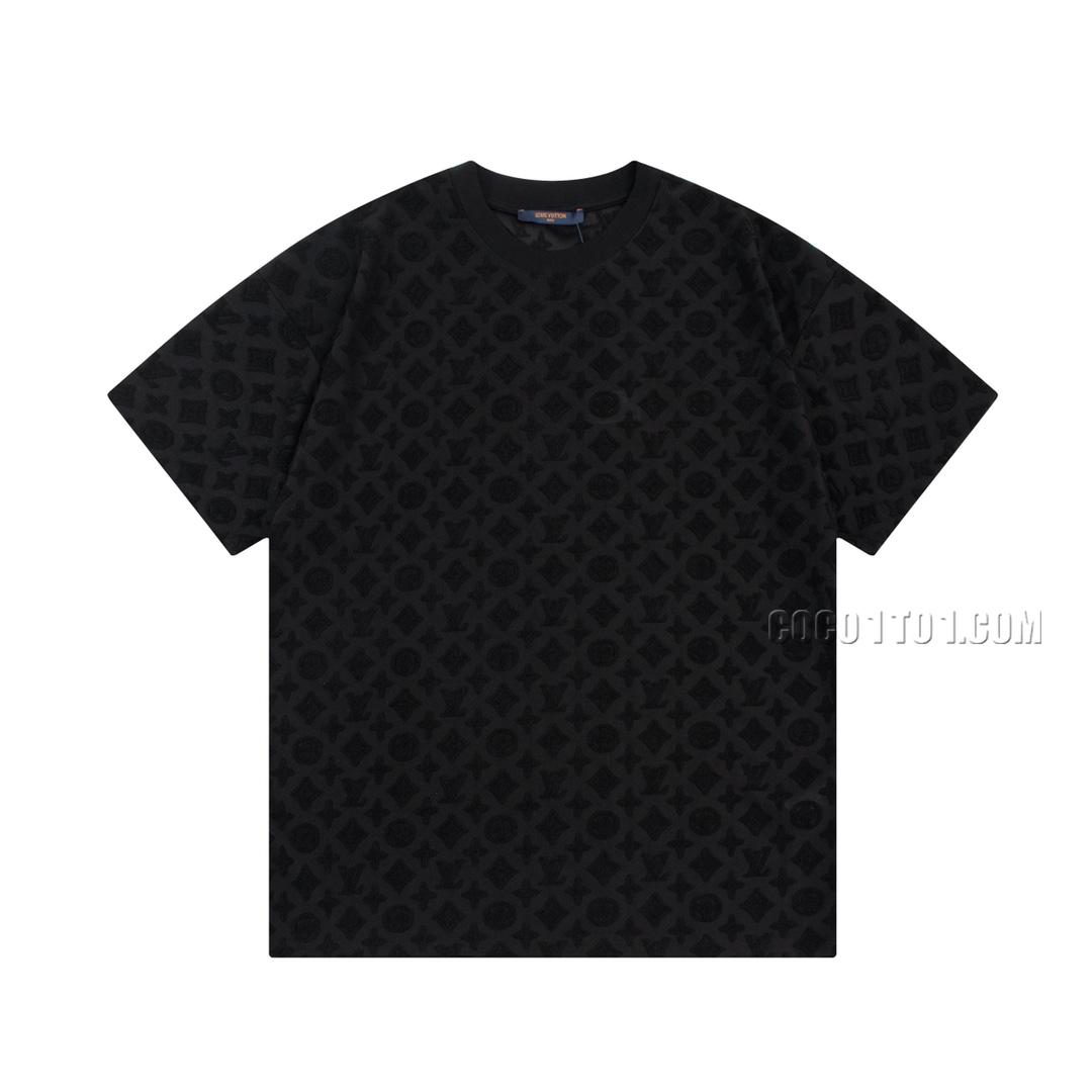 Louis Vuitton Veet Embossed Towel Embroidery Short-sleeved T-shirt NLOUIS VUITTON42307