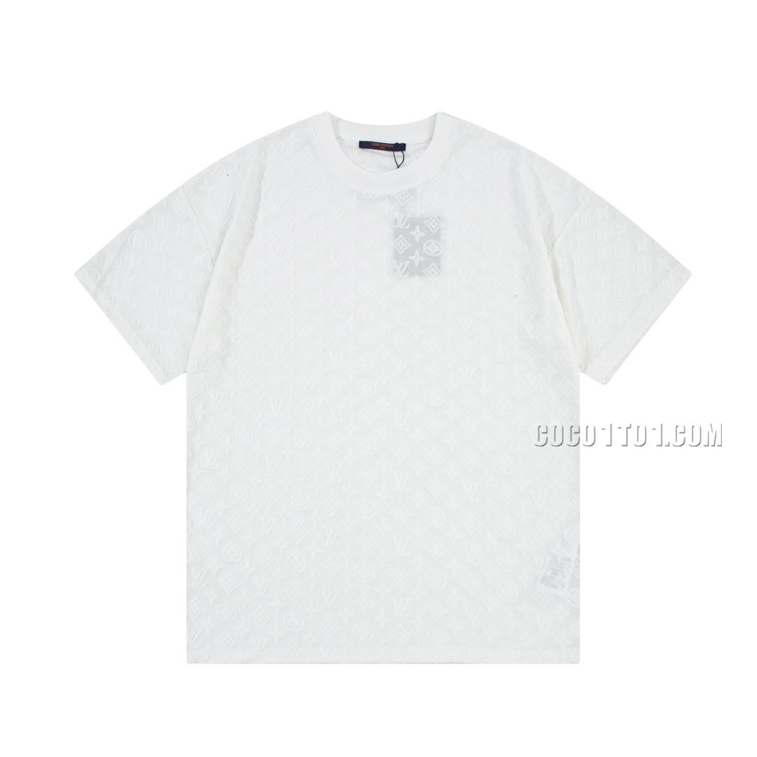 Louis Vuitton Veet Embossed Towel Embroidery Short-sleeved T-shirt NLOUIS VUITTON42307