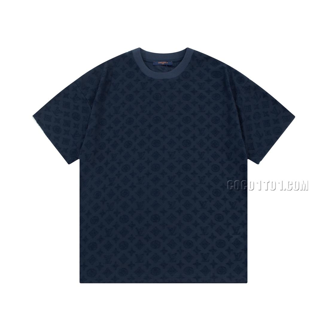 Louis Vuitton Veet Embossed Towel Embroidery Short-sleeved T-shirt NLOUIS VUITTON42307