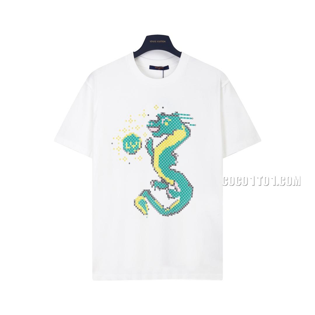 Louis Vuitton 24SS Year of the Dragon Limited Edition Cartoon Printed Short Sleeve T-shirt NLOUIS VUITTON42307
