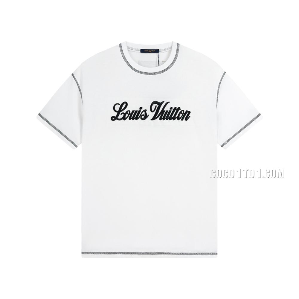 Louis Vuitton Embossed Knitted Pure Cotton Yarn Short Sleeve T-shirt NLOUIS VUITTON42307