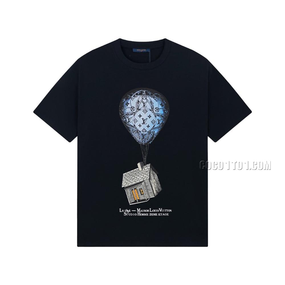 Louis Vuitton Hot Air Balloon House Pattern Printed Short Sleeve T-shirt NLOUIS VUITTON42307