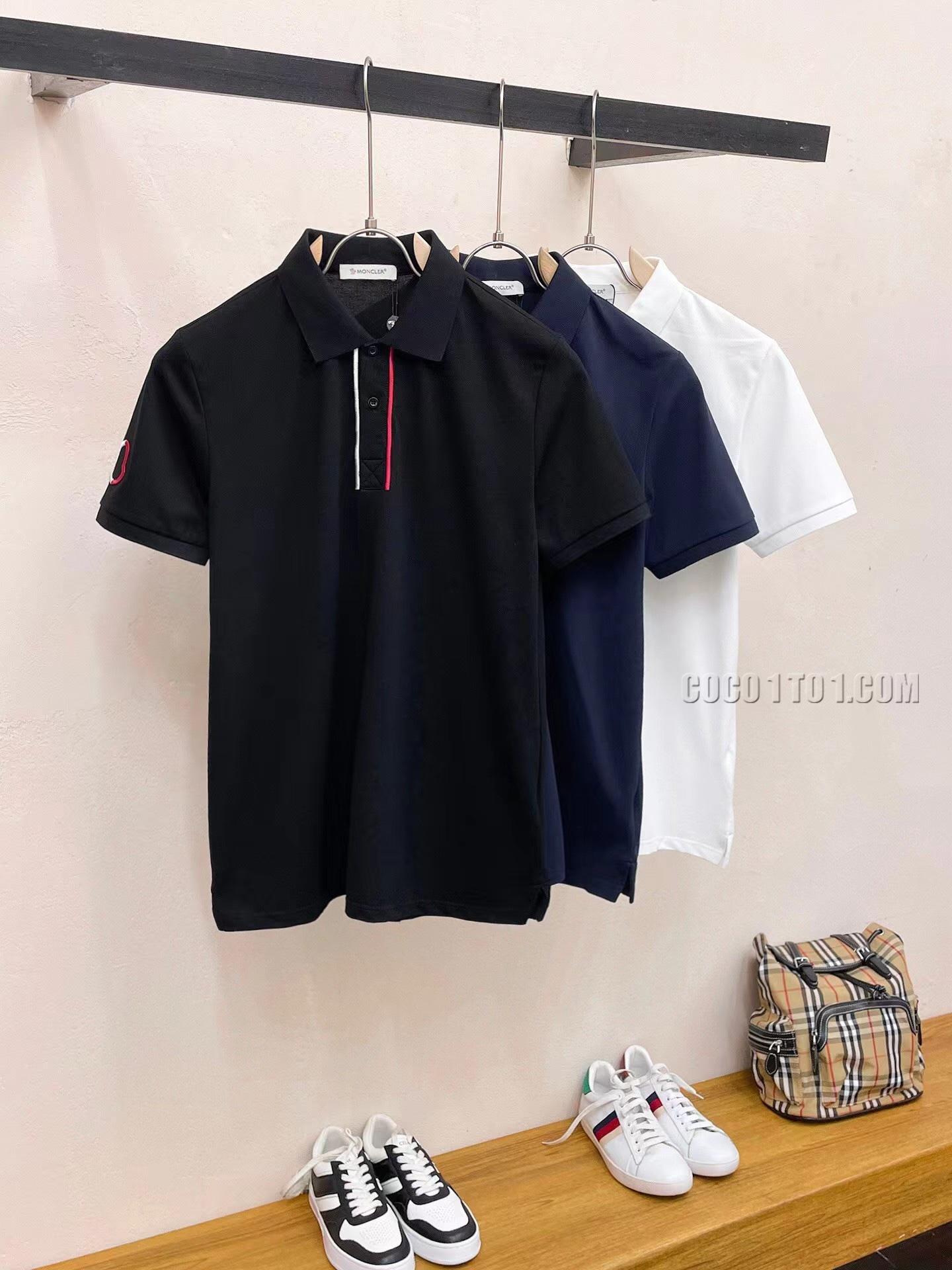 Moncler Summer New Short Sleeve Polo Shirt with Collar