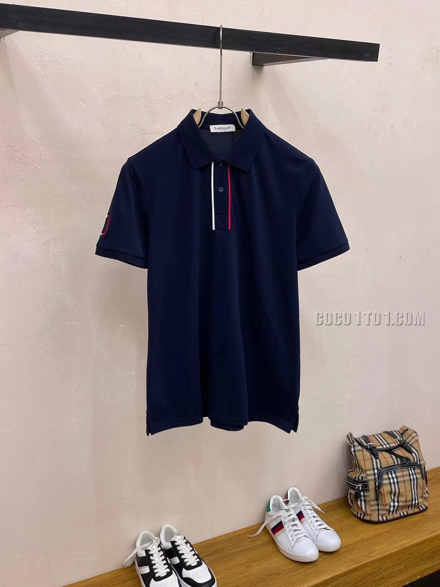 Moncler Summer New Short Sleeve Polo Shirt with Collar