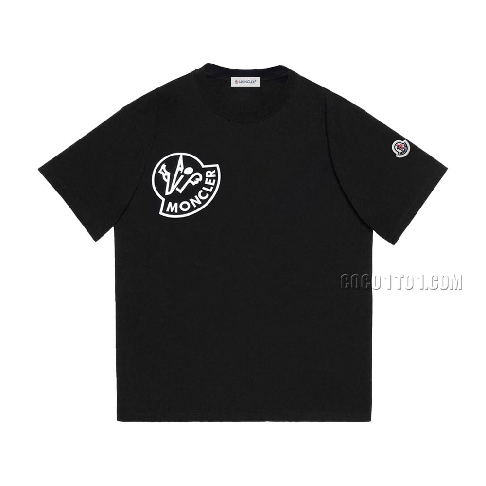 Moncler Spring/Summer 2024 SS Short-Sleeve T-SHIRT NMONCLER42304 with Chest Small Logo Patchwork Embroidered Badge