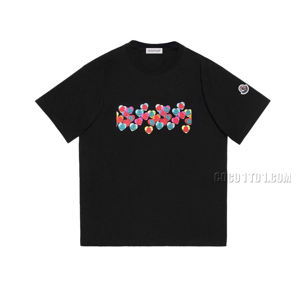 Moncler Spring/Summer Short-Sleeve T-SHIRT NMONCLER42304 with Patchwork Embroidered Badge