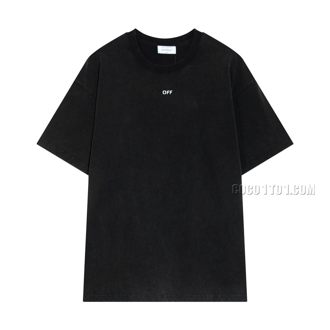 Off-White 24SS New Vintage Printed Washed Distressed T-shirt NOFF-WHITE42305