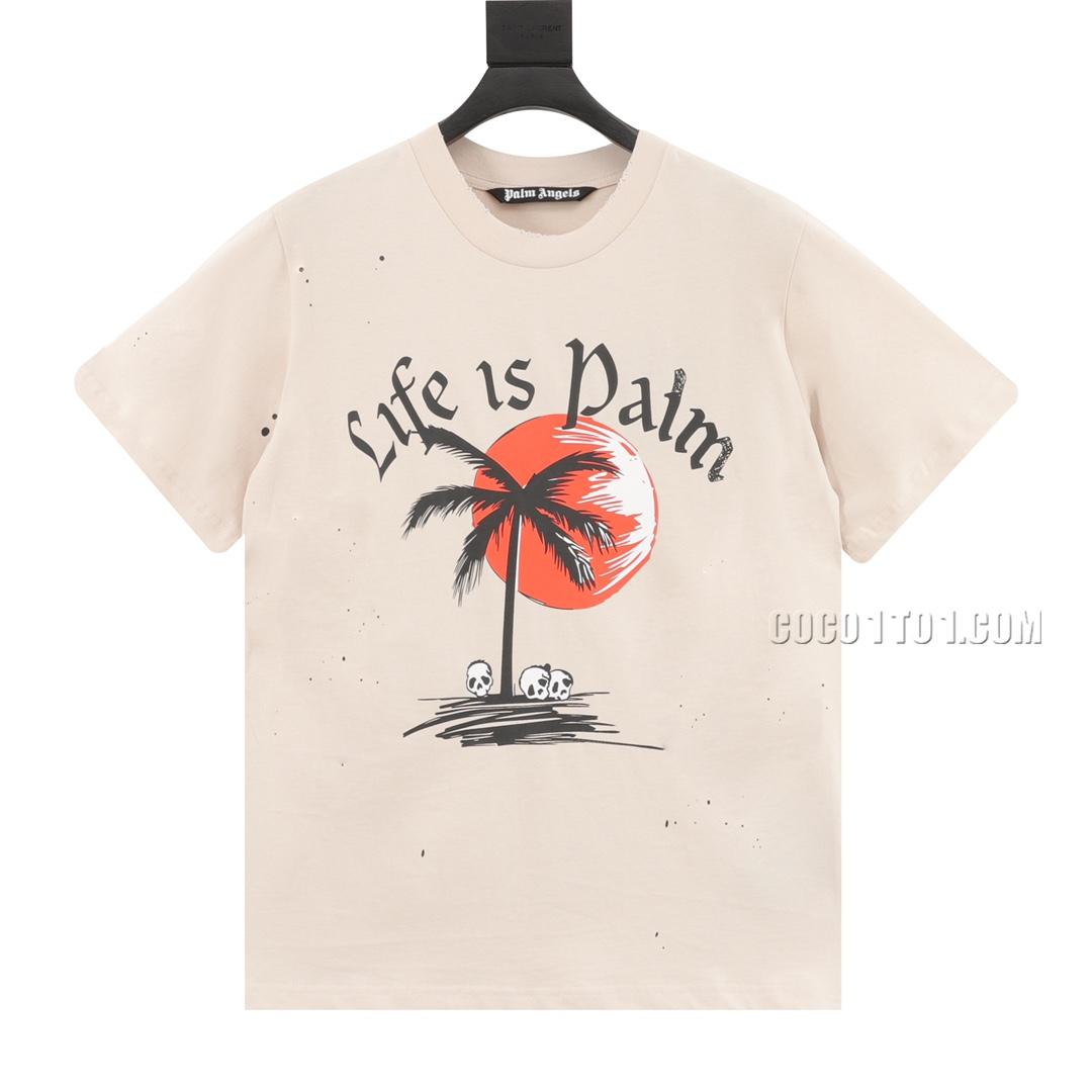 Palm Angels Palm Tree Printed Short Sleeve T-shirt NPALM-ANGELS42306