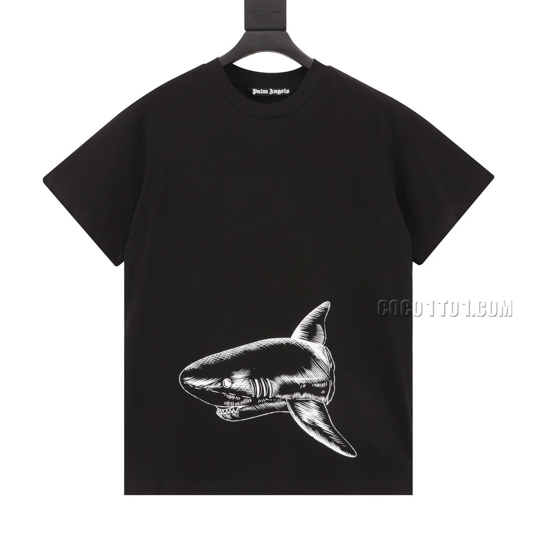 Palm Angels Shark Printed Short Sleeve T-shirt NPALM-ANGELS42306
