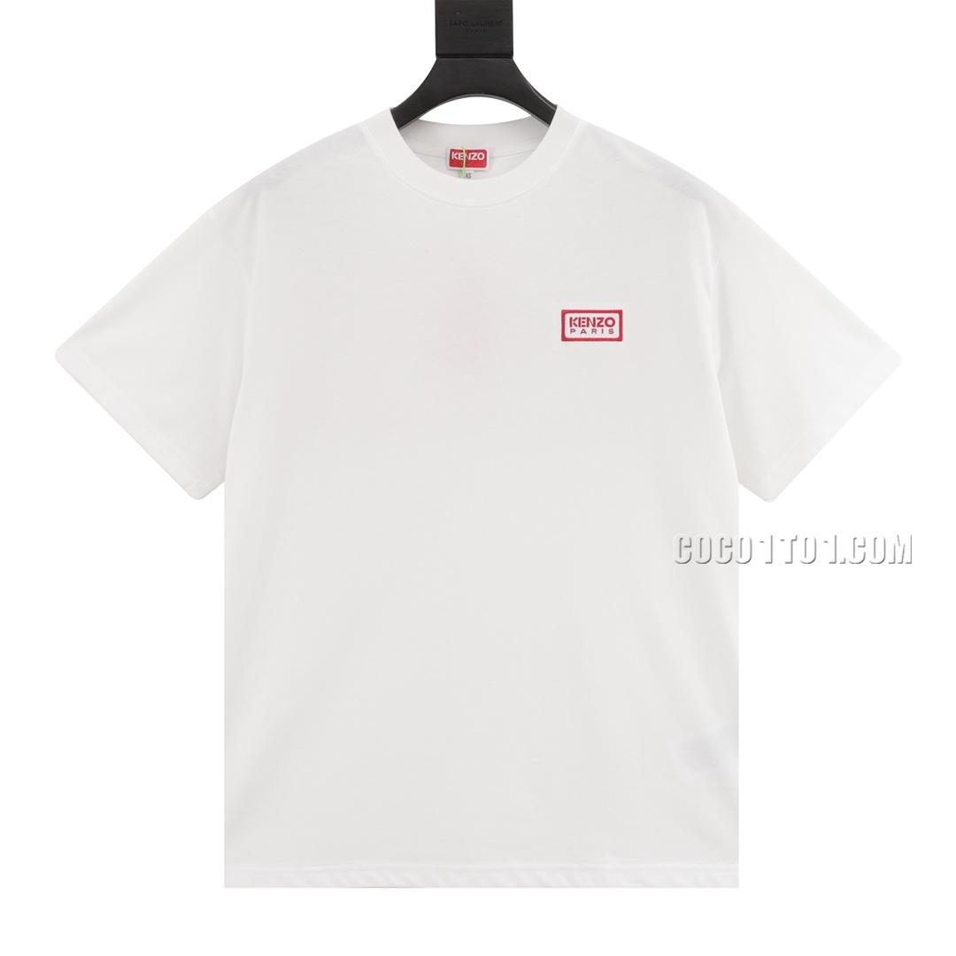 KENZO by Takada Kenzo KZ 24 Early Spring New Black Label Red Embroidered Letter Short Sleeve T-Shirt