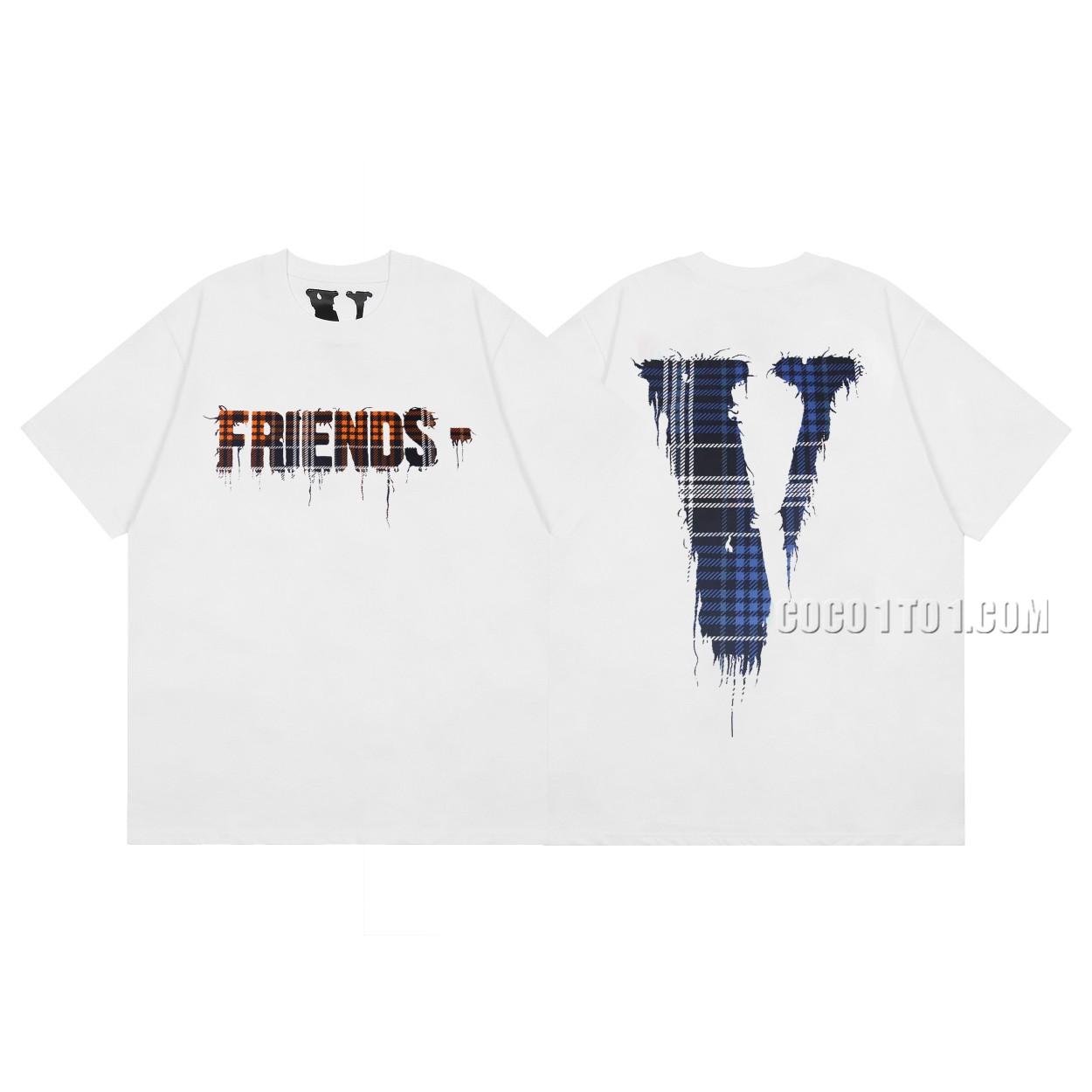 VLONE high-quality checkered big V short sleeve