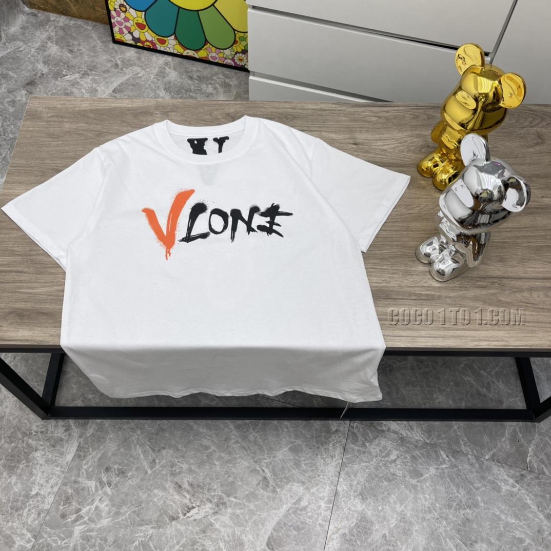 VLONE high-quality ink splash big V short sleeve