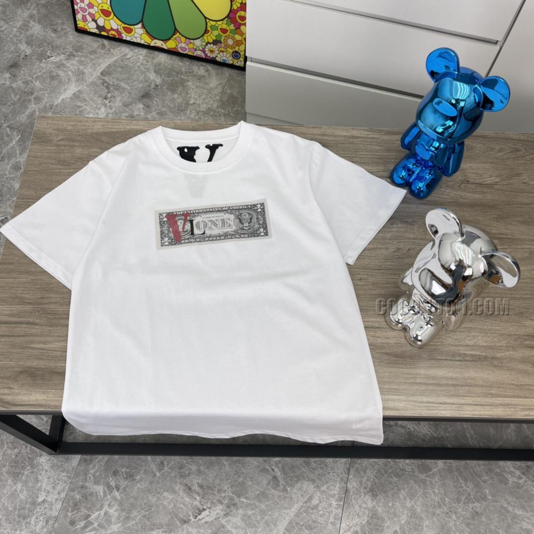 VLONE high-quality big V short sleeve with dollar bill design