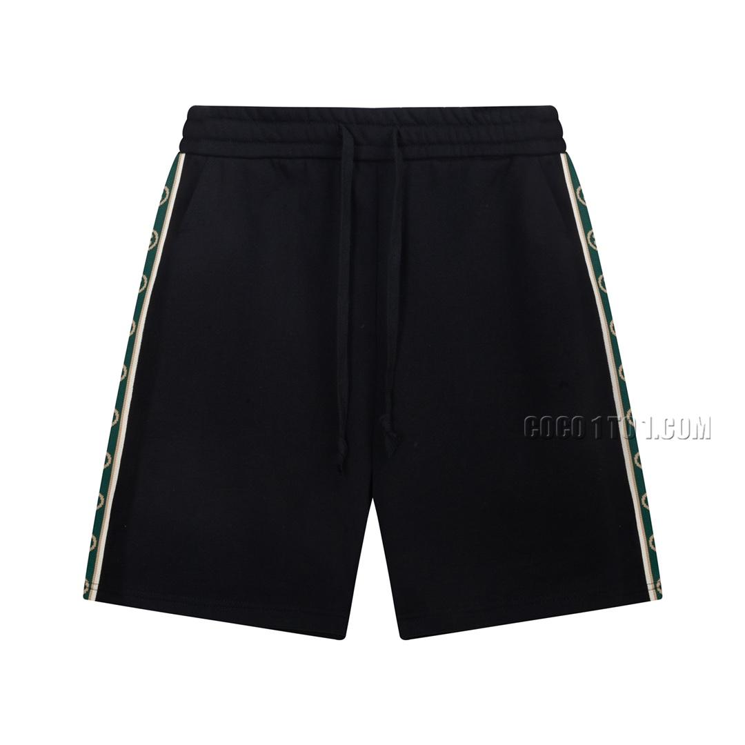 Gucci 2024 Summer New Woven Belt Patchwork Logo Unisex Casual Shorts