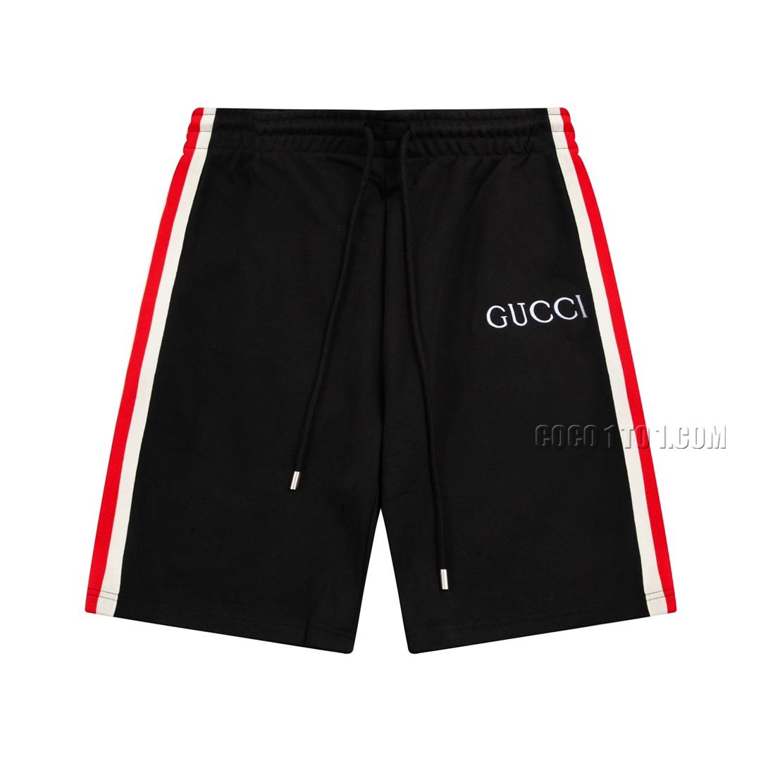 Gucci 2024 Summer New Woven Belt Patchwork Logo Unisex Casual Shorts