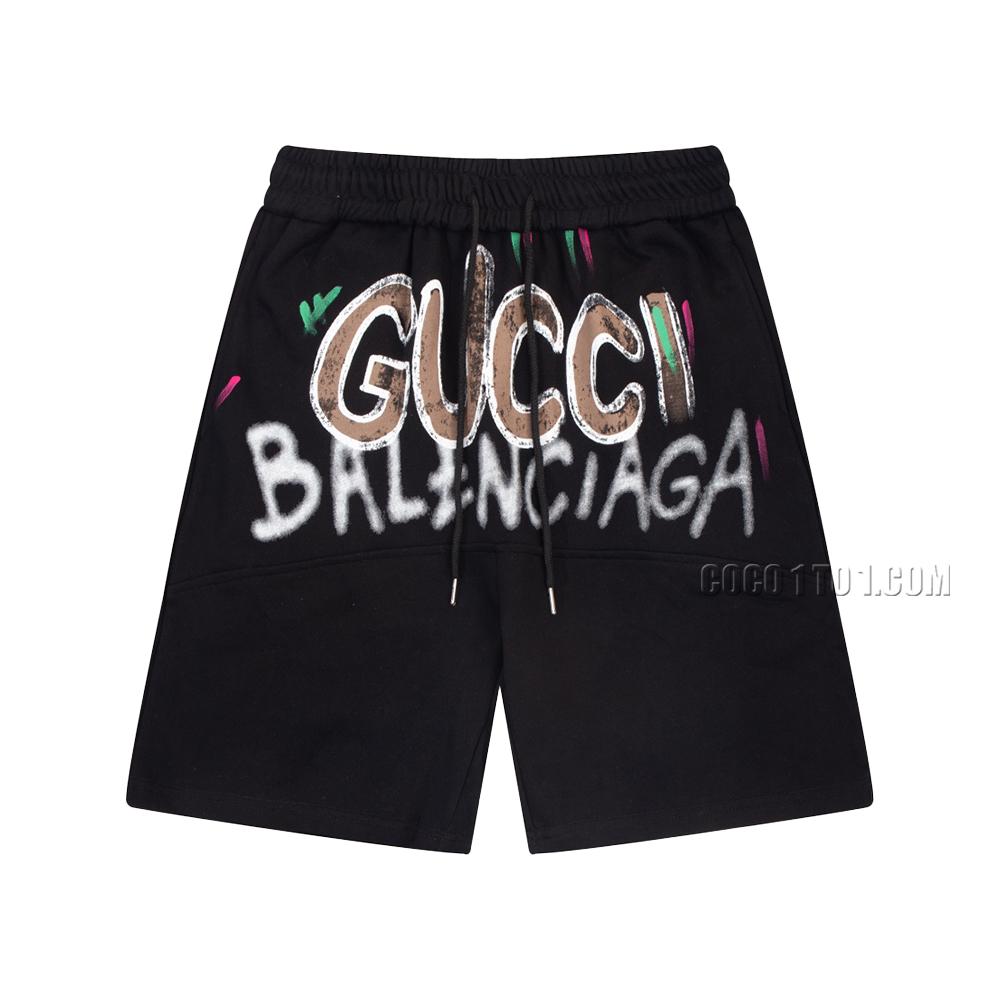 Gucci x Balenciaga Spring/Summer Collaboration Colorful Hand-painted Logo Shorts