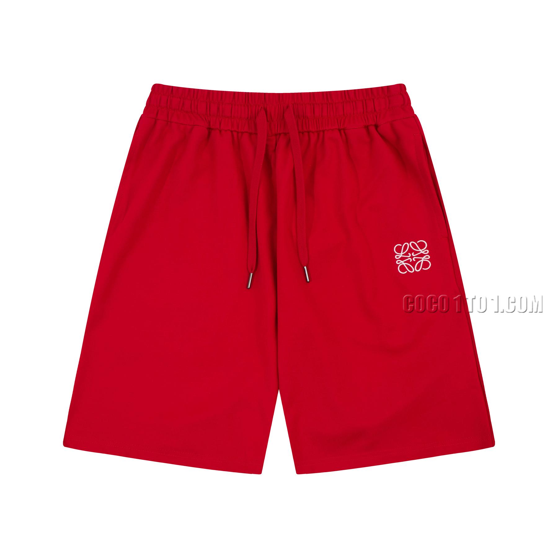 Loewe Summer New Pure Cotton Unisex Casual Shorts