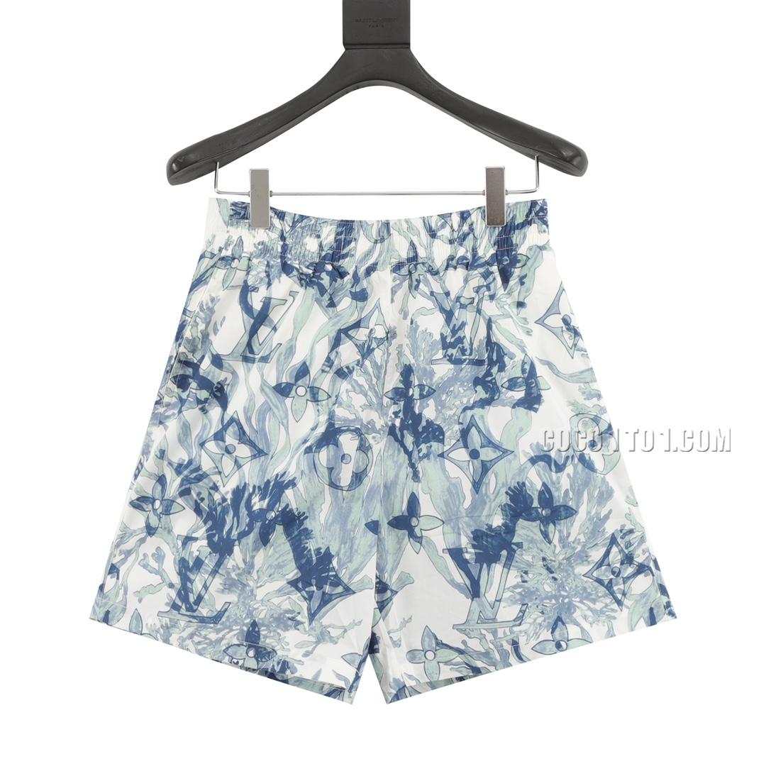 Louis Vuitton Coral Seagrass Print Shorts