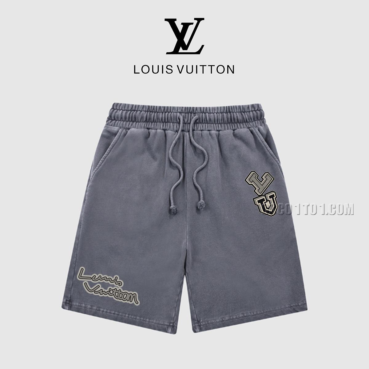 Louis Vuitton Spring/Summer New Vintage American Acid Washed Distressed Printed Denim Shorts