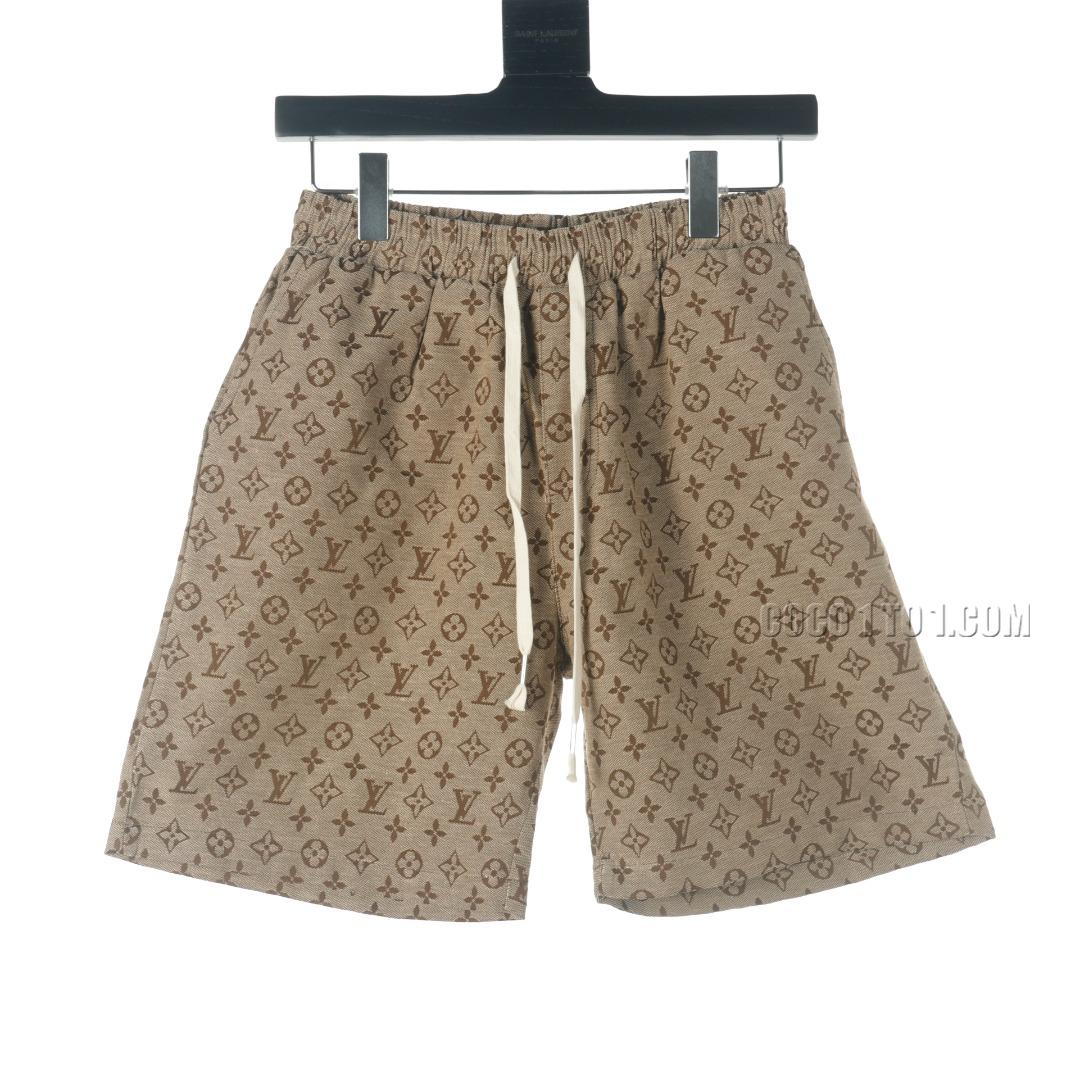 Louis Vuitton Monogram Embossed Denim Shorts