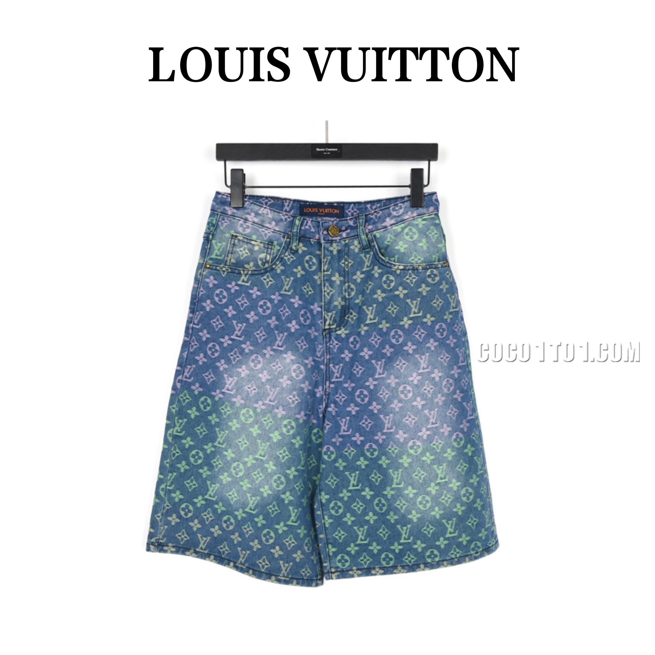 Louis Vuitton Rainbow Monogram Embossed Denim Shorts