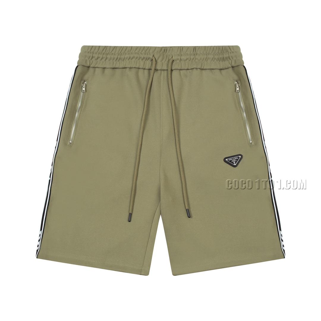 Prada Triangle Logo Silver Zipper Logo Printed Five Shorts
