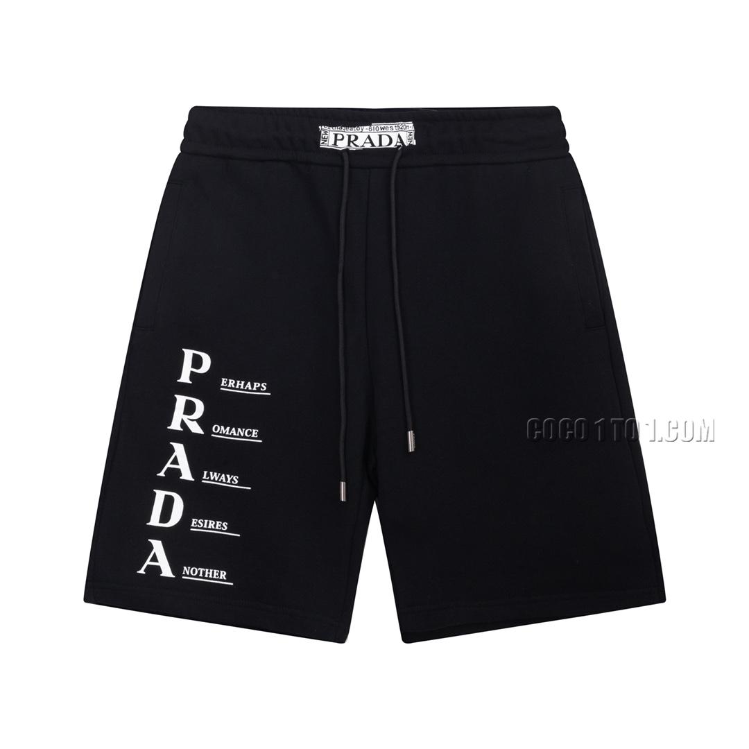 Prada Summer New Digital Printed Label Letter Logo Unisex Casual Shorts