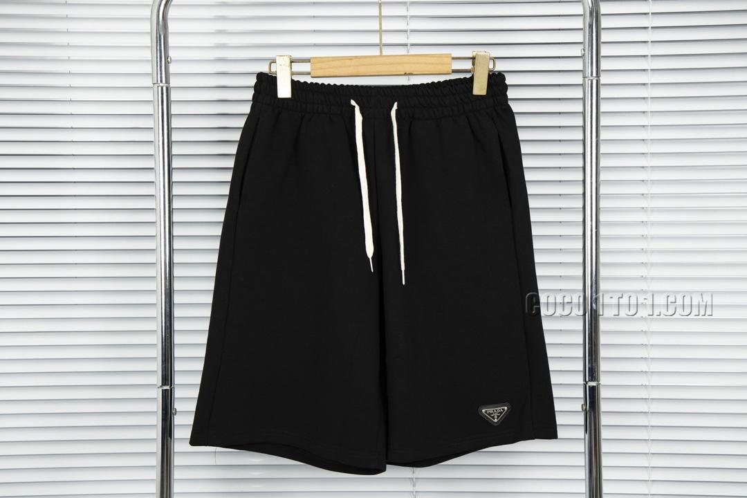 Prada Classic Metal Triangle Logo Letter Leather Label Casual Couple Embroidered Five Shorts