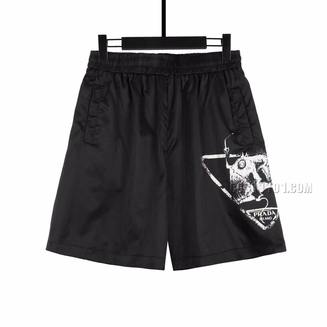 Prada Men's 22SS Pattern Printed Waterproof Nylon Shorts