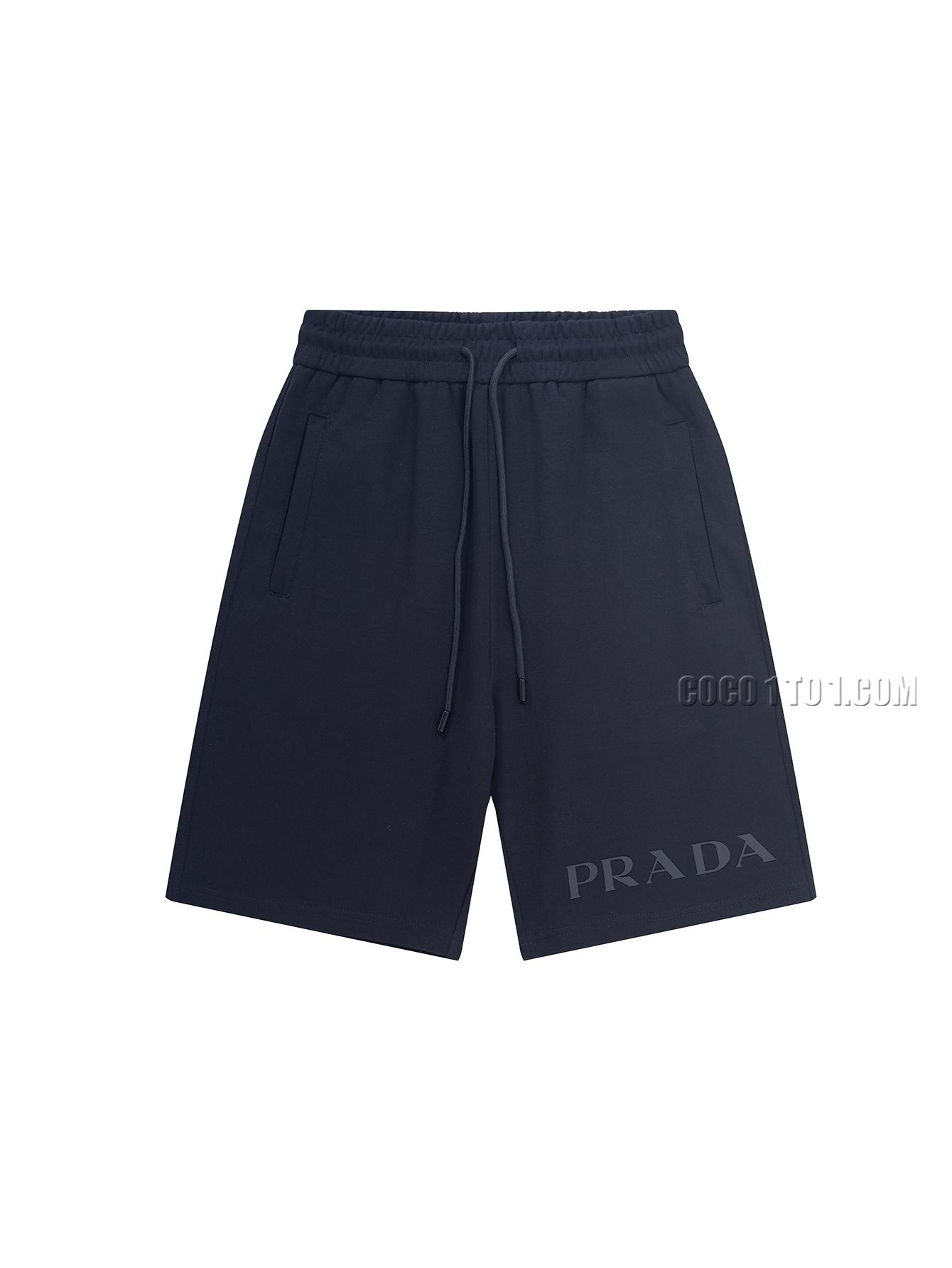 Prada Official Website Triangle Logo Silicone Printed Casual Five Shorts