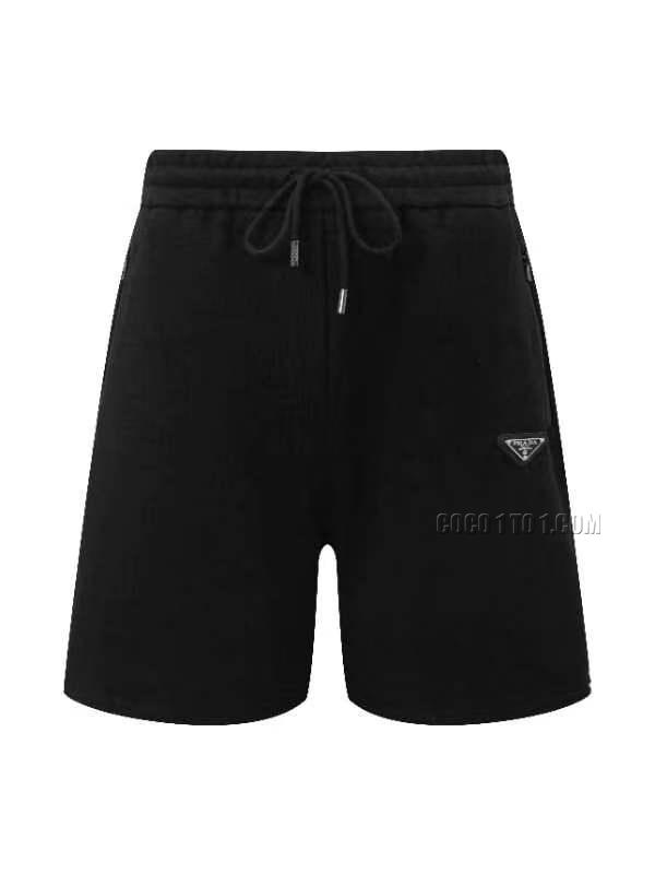 Prada Tape Logo Jacquard Casual Shorts