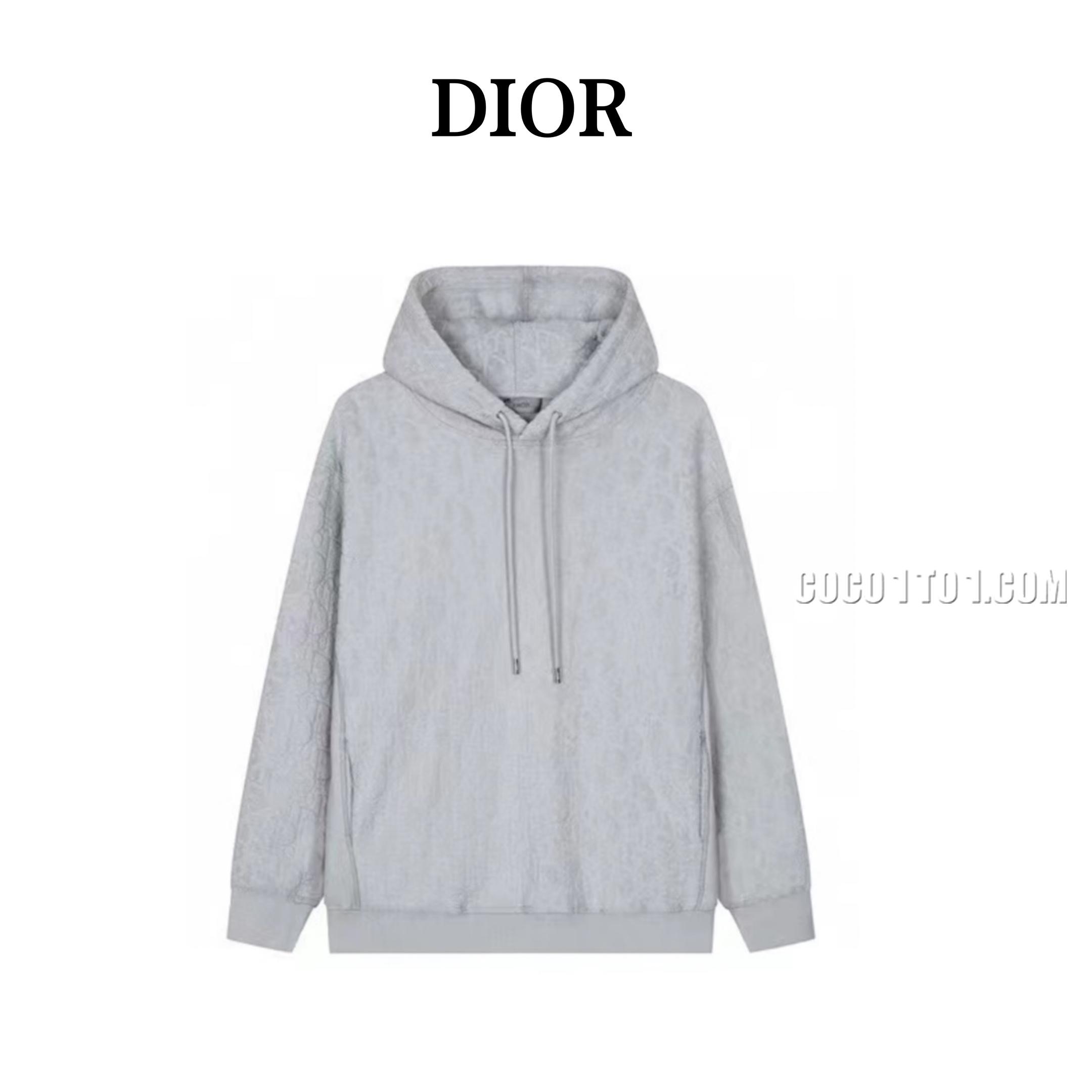 Dior Oblique Embroidered Fleece-Lined Hoodie N42901