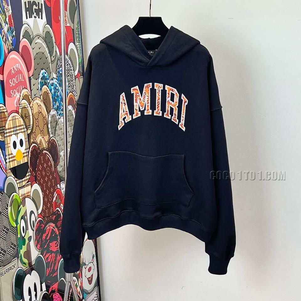AMIRI Autumn/Winter Logo Embroidered Hoodie Men's Sweatshirt