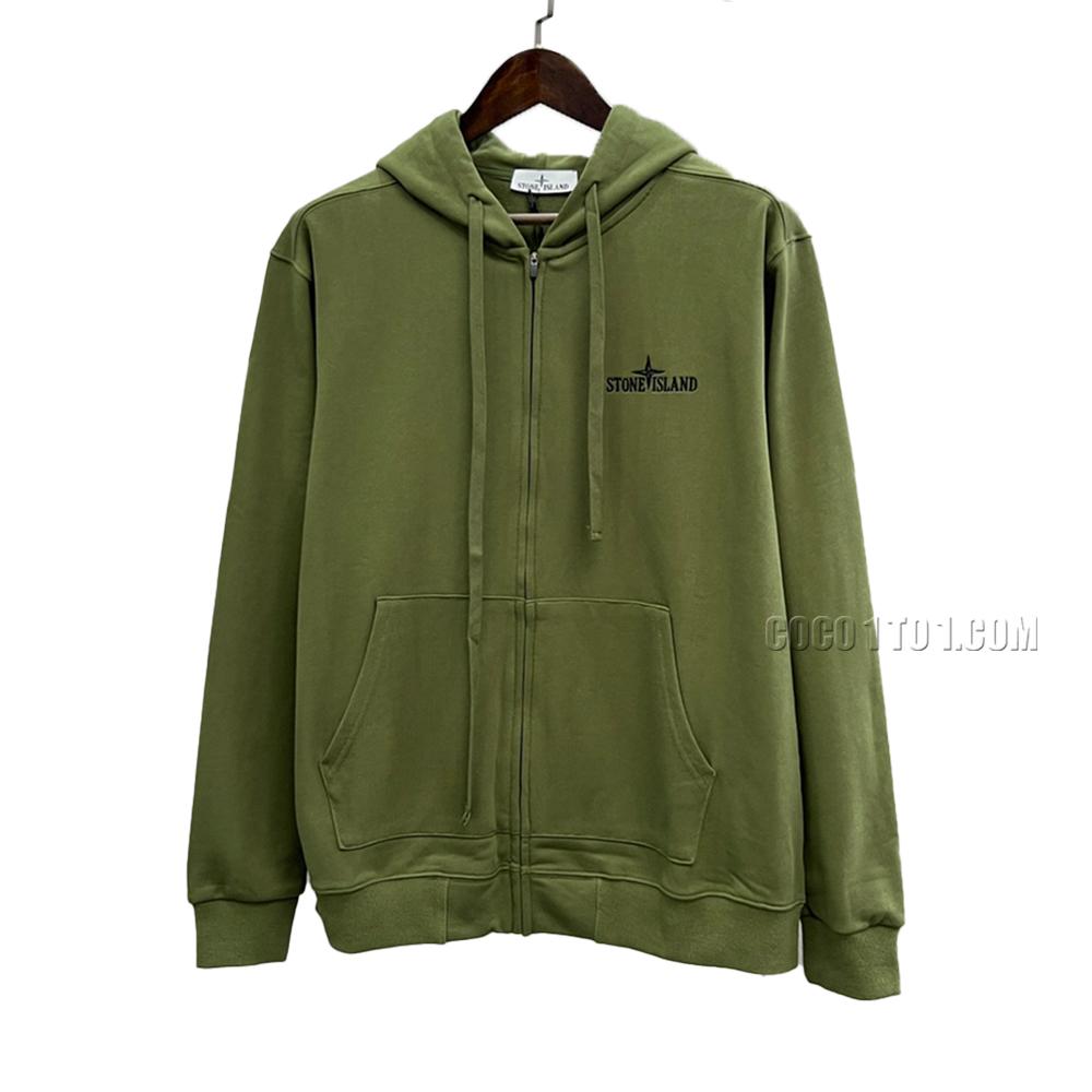Stone Island early autumn hooded zip-up hoodie