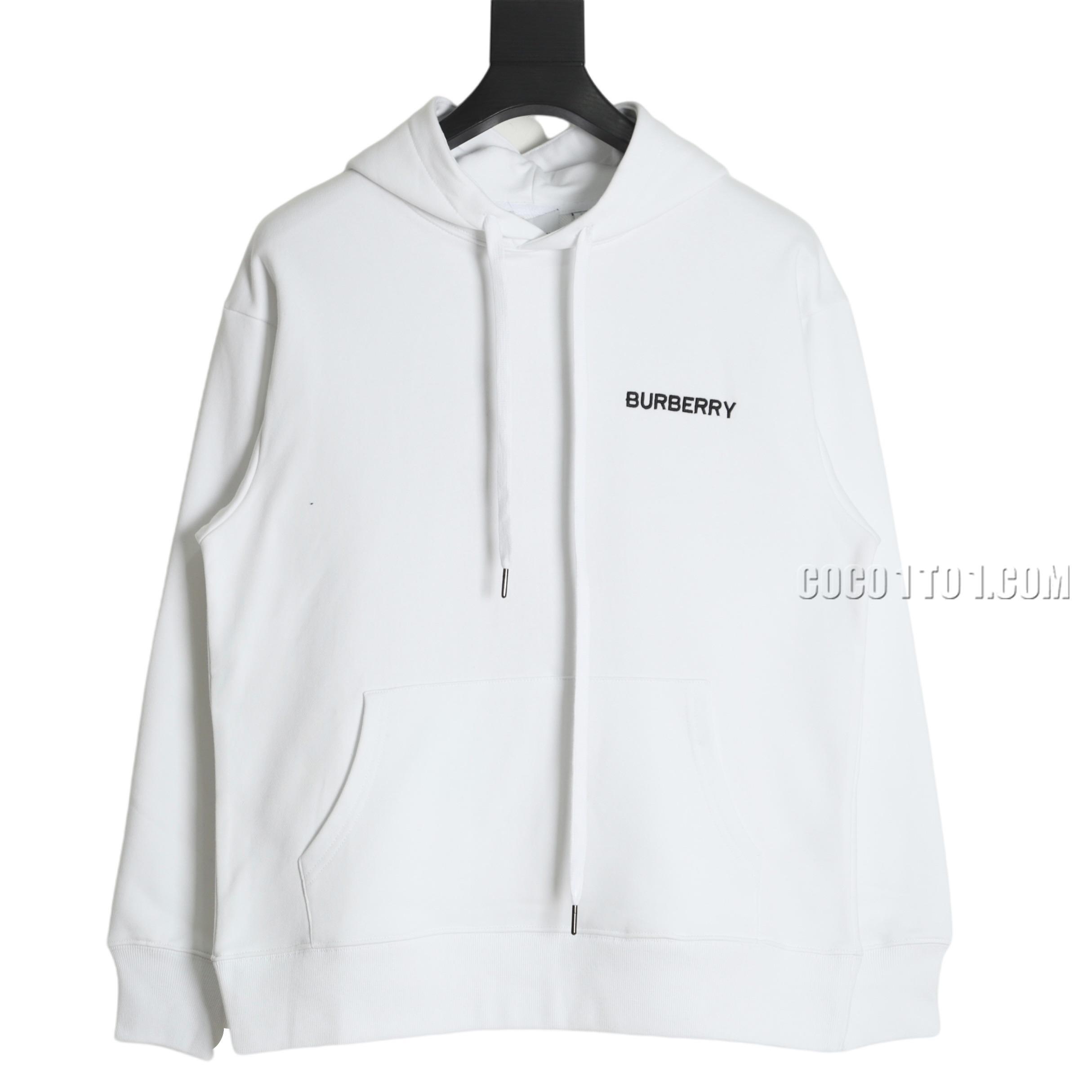 Burberry Back Embroidered Big Letter Pattern Cotton Hoodie