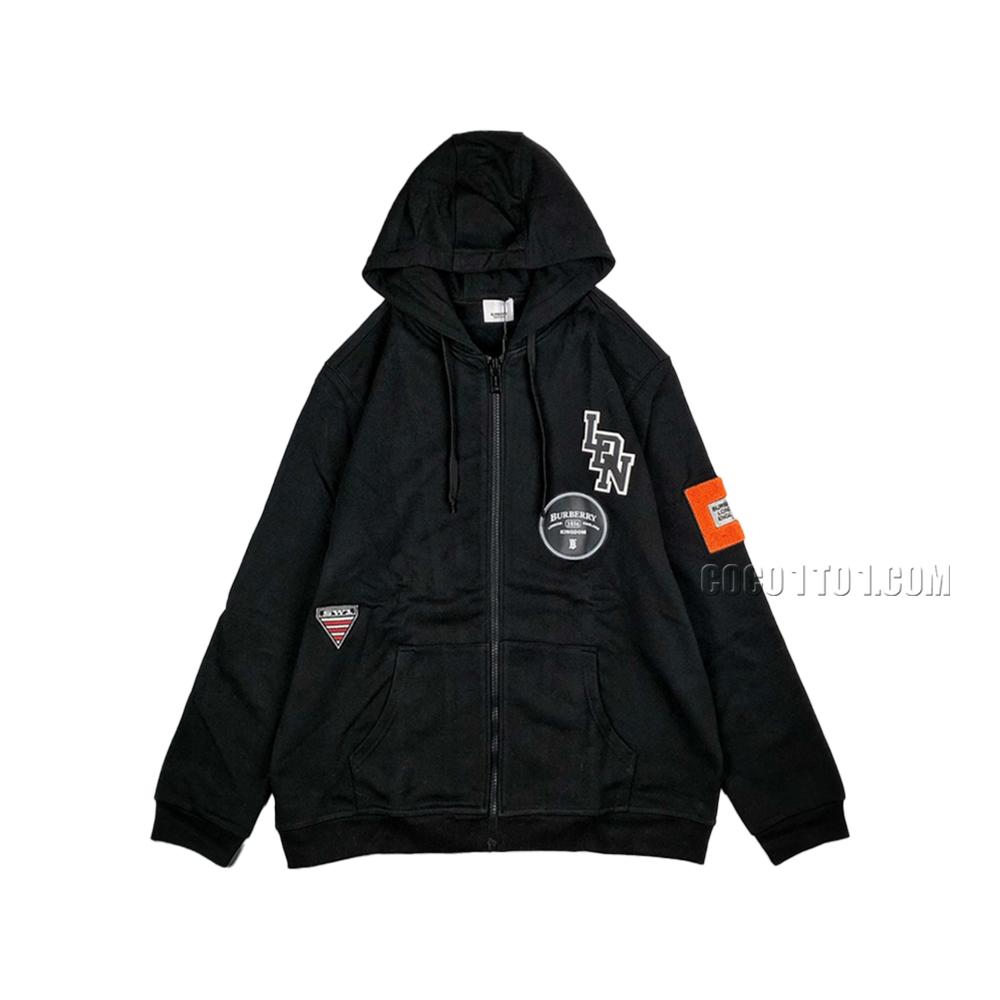Burberry Chest Logo Sleeve Badge Zip-up Hoodie