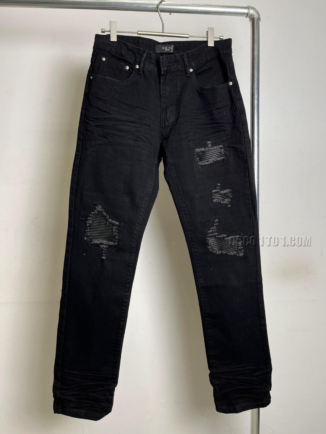 Amiri MX1 Patchwork High Street Slim-fit Elastic Washed Cut-out Jeans N42501