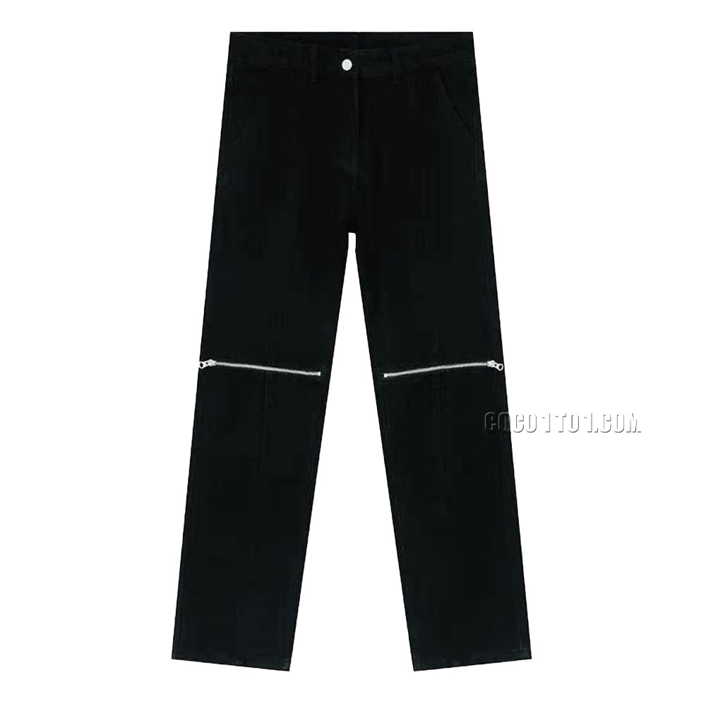 Amiri Zipper High Street Slim Fit Elastic Washed Blade Cut Broken Hole Jeans N42501