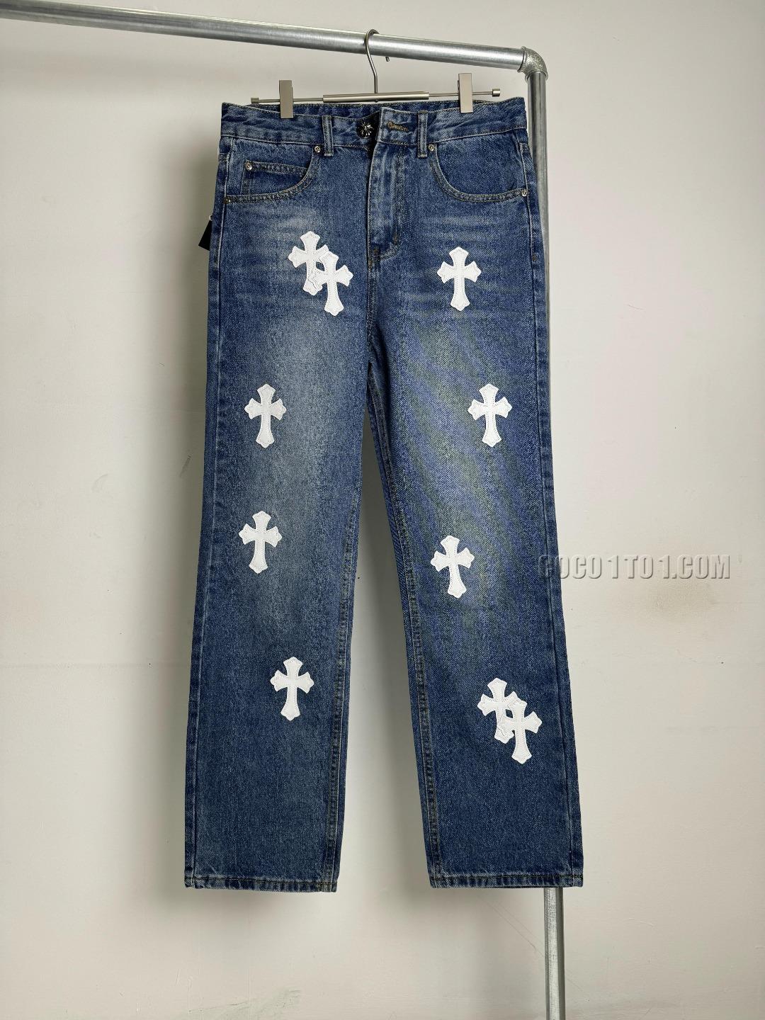 Chrome Hearts Cross Patchwork Jeans N42501